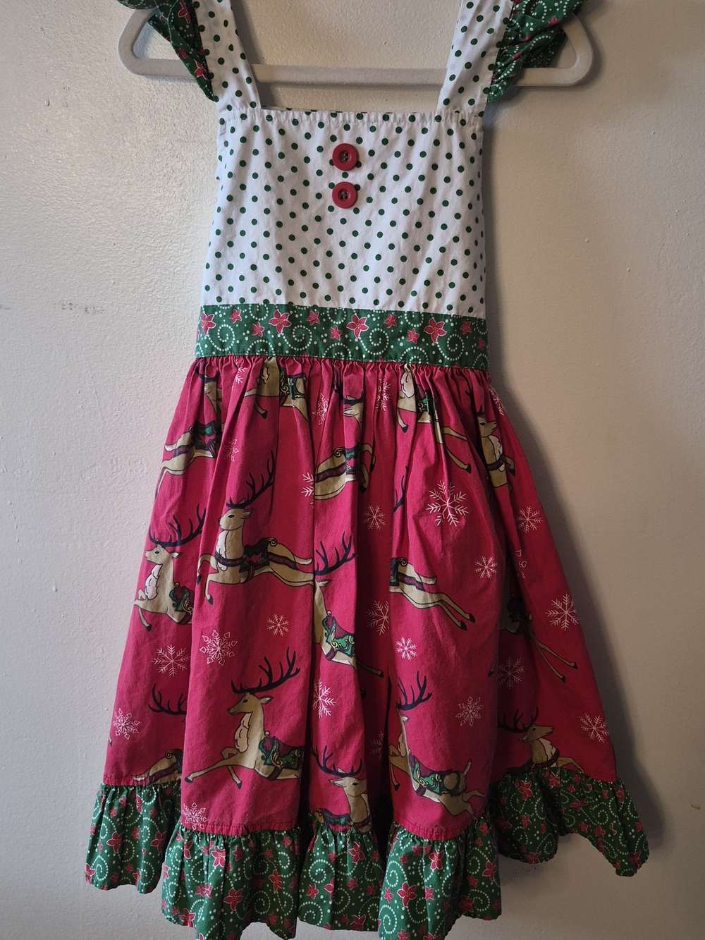 Eleanor Rose Girls Rooftop Wishes Reindeer Christmas Dress